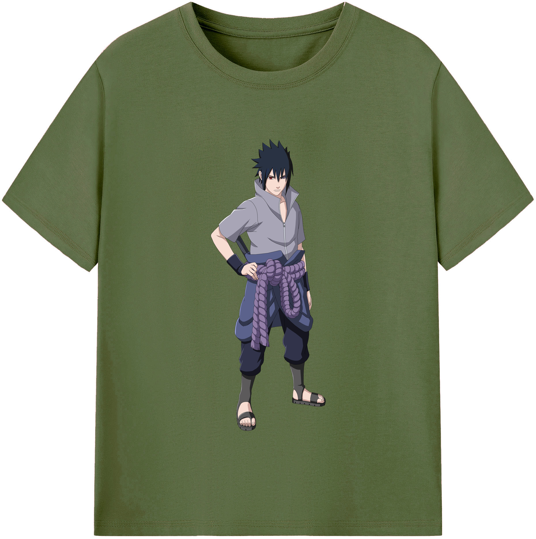 （画像用） NARUTO -ナルト- うちは サスケ Uchiha Sasuke 綿100％半袖Tシャツ（フロントプリント）